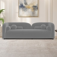 Homro Velvet 3 Seater Sofa in Grey Colour
