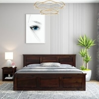 Stainfleld Sheesham Wood King Size Bed Non Storage Bed Walnut Finish (72 x 78 inches)