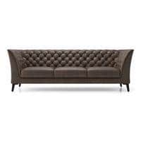 Weston 3 Seater Luxury Italian Leather Sofa In French Roast