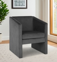Shuntina Accent Velvet Chair in Dark Grey Colour