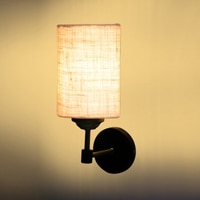 Devansh Metal Electric Wall Light in Black Colour with White Shade Count of 1 Light