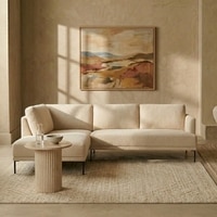 Modernelegance Wood Right Aligned 3-Seater With Upholstery Non Storage Sofa In Beige Colour