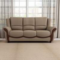 Blos 3 Seater Leatherette Sole in Mushroom Brown Colour