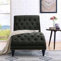 Pion Velvet Chaise Launger in Black Colour