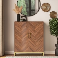 Nina 24 Pairs Solid Wood Shoe Cabinet In Amber Walnut Finish