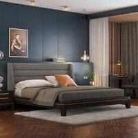 Taarkashi Upholstered Bed Bed Size king american walnut ,Omega  D1 1933, Colour- W000352