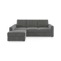 Apollo Fabric Sectional Sofa (Colour : Ash Grey Velvet, Cushion : Hard, Back Type : Regular, Seating Capacity : Left Aligned 2 Seater + Left Aligned Chaise)