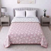Lavender Floral Dohar Reversible Cotton 300 Gsm Double Bed 240 X 220 Cms