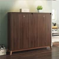 Webster 48 Pair Shoe Rack in Walnut Finish
