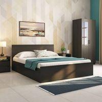Wren Engineered Wood King Size Box Storage Bed In Dark Wenge Finish