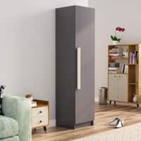 Hexa Red Wooden 1 Door Wardrobe with Huge Storage Space in Slate Grey Colour