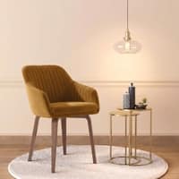 Rochelle Lounge Chair in Ochre Velvet Colour