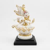Devotional Celestial Melody Krishna Statue in White Colour