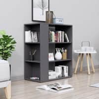 Hexa Engineered Wood Bookshelf Multipurpose Storage Rack in Slate Grey Colour