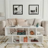 Spydercraft Zig Zag Modern Coffee Table in White Finish