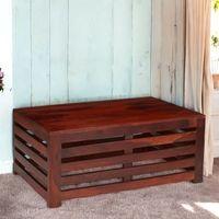 Erickson Sheesham Wood Contemporary Rectangle Coffee Table In Honey Finish