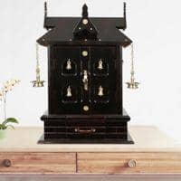 trisha engineered wood prayer unit in mahagony finish