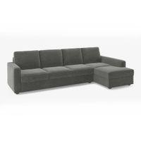 Apollo Sofa (Colour : Ash Grey Velvet, Cushion : Soft, Back Type : Regular, Seating Capacity : Right Aligned 3 Seater + Right Aligned Chaise)