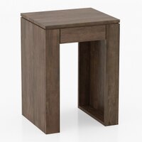 Epsilon Solid Wood Side Table In Danish Walnut Finish
