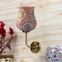 Devansh Metal Electric Wall Light in Gold Colour with Multicolor Shade Count of 1 Light