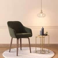 Rochelle Lounge Chair in Deep Olive Velvet Colour