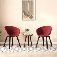 Poulain Fabric Accent Chair In Red Colour