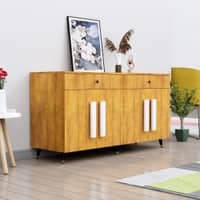Hexa Red Multipurpose Storage Cabinet With 2 Drawer 4 Door in Giant Wood Colour