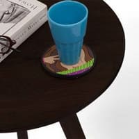 Robbins Solid Wood Side Table in Teak Finish