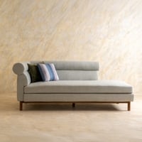 Solace Solid Wood Chaise Sofa in Grey Colour