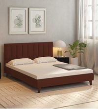 Dallas Engineered Wood Queen Size Non Storage Bed In Honey Oak Finish