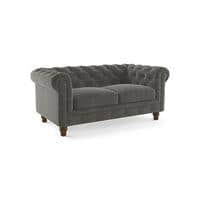 Winchester Luxe 2 Seater Fabric Sofa in Ash Grey Velvet Colour