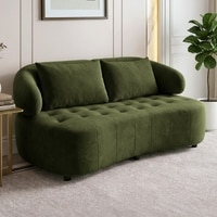 Henry Velvet 2 Seater Sofa Olive Green Color
