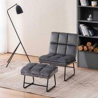 Hiltonia Chair With Ottoman Grey