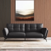 Vetra 3 Seater Leather Sofa In Slate Grey Colour