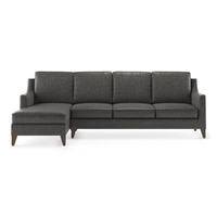 Abbey Sectional Sofa (Colour : Steel, Cushion : Soft, Seater : Left Aligned 3 Seater + Left Aligned Chaise)