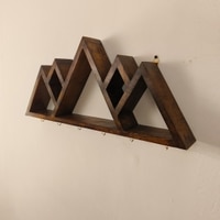 Heritage Wooden Wall Shelf Organiser With Key Holders