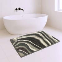 Luxe Home Canada Multi Waves Bath Mat (40x60 cm) Silver