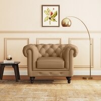 Winchester 1 Seater Premium Italian Leather Sofa In Ecru