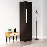 Hexa Red Wooden 1 Door Wardrobe with 2 Drawers and Hanging Space in Flower Wenge Colour
