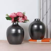 Textured Planter Set Of 2 In Silver Colour