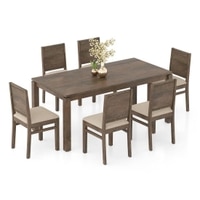 Atlas Solid Wood 6 Seater Dining Table with Atlas Dining chair Set