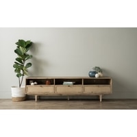 Scandinavian Forres TV Cabinet Natural Wood Finish