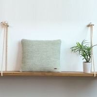 Moss Knit Pistachio Green Cushion Cover 16X16  Inches