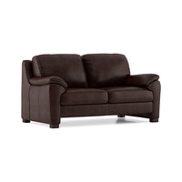 Farina 2 Seater Half Leather Sofa in Chocolate Colour