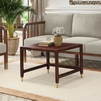 Sera Square Solid Wood Coffee Table In Mango Walnut Finish