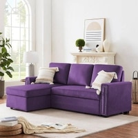Noah  Pull Out Sofa cum Bed  in Purple Colour