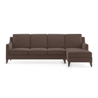 Abbey Sectional Sofa (Colour : Daschund Brown, Cushion : Hard, Seater : Right Aligned 3 Seater + Right Aligned Chaise)
