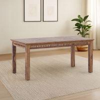 Fidora 6 Seater Dining Table In Teak Finish