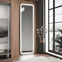 Full-Length Bedroom Dressing Mirror with Lights Adjustable LED Standing Mirror