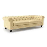 Winchester 4 Seater Leatherette Sofa in Cream Colour